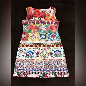Desigual Mixed Media Print Dress. Sz 38